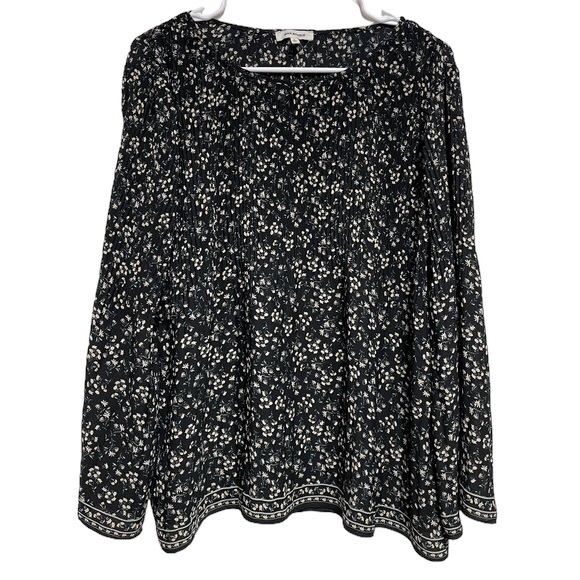 Max Studio Floral Oversized Blouse wide bell sleeves SZ S - Picture 1 of 5